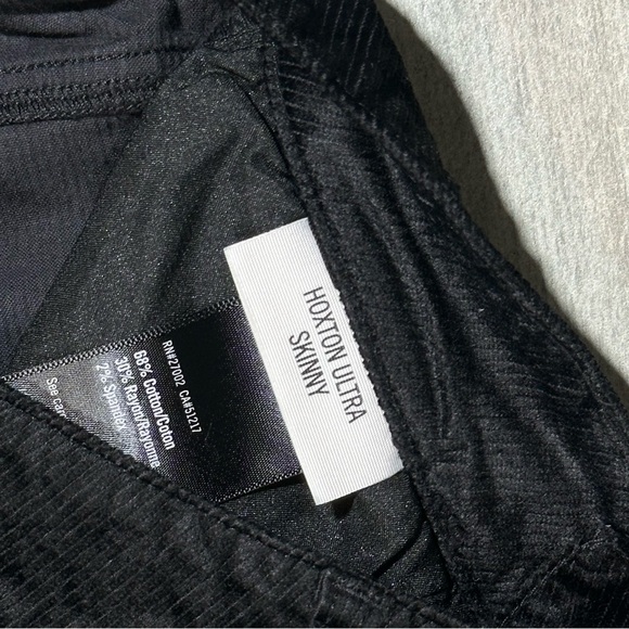 PAIGE HOXTON Ultra Skinny Black Velvet Corduroy Mid Rise Jeans 27 - Picture 5 of 10